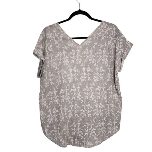 mts Top Tan Embroidered 100% Cotton Lightweight Oversized Western Boho Cowgirl S - Picture 2 of 5